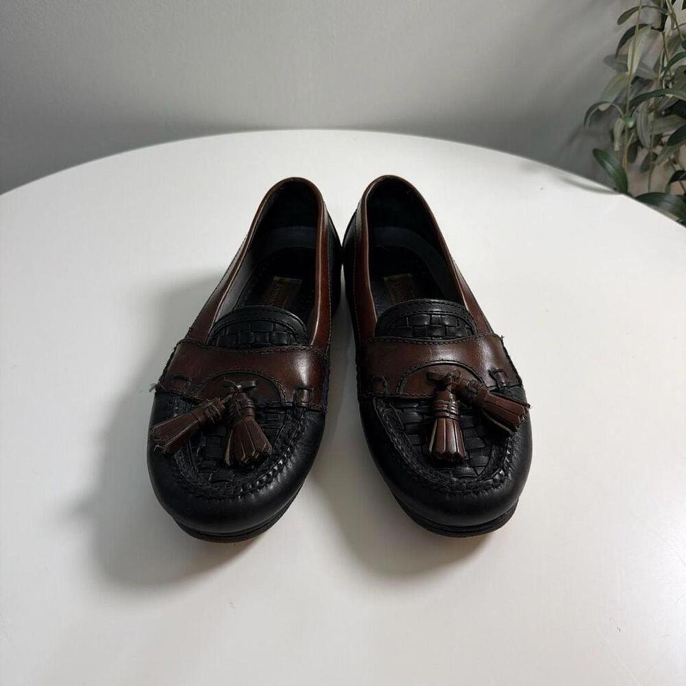 Johnston & Murphy Black and Brown Tassel Loafers